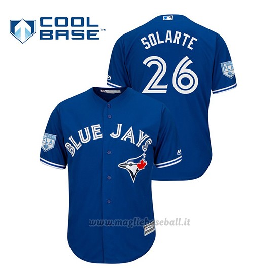 Maglia Baseball Uomo Toronto Blue Jays Yangervis Solarte 2019 Entrenamiento De Primavera Cool Base Blu